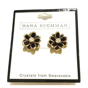 Dana Buchman Swarovski floral earrings NWT